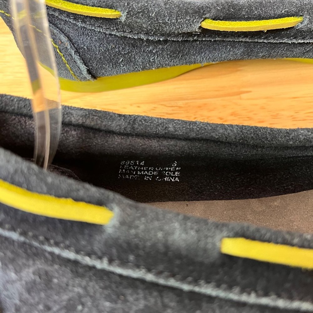 MINNETONKA Blue Leather boat Laced Moccasin Driving Mocs  Flats 8 - Picture 15 of 15